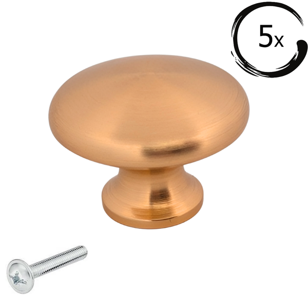 Fünferpackung Möbelknöpfe mit Schrauben