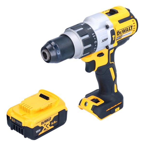 DeWalt Akku-Schlagbohrschrauber XRP mit 18 Volt und 5,0 Amperestunden Lithium-Ionen-Akku.
