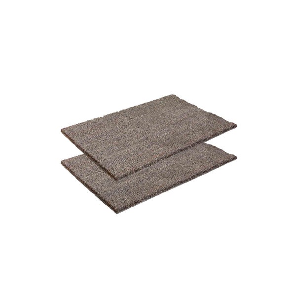 Zwei Fußmatten aus Kokosfaser gestapelt