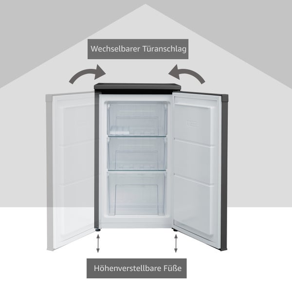 Telefunken CF-34-101-B Gefrierschrank 63 Liter Nutzinhalt Tiefkühlschrank klein schwarz