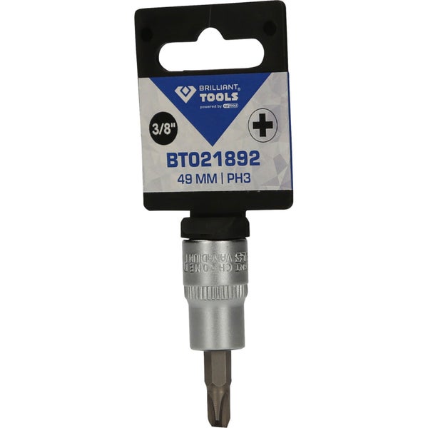 Brilliant Tools Schraubendreher-Bit mit 3/8-Zoll-Antrieb, 49 mm Länge und PH3-Profil