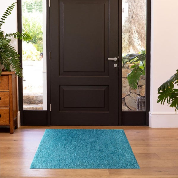 FLOORDIREKT Fußmatte Domenico - stilvolle & praktische Schmutzfangmatte - Türkis - 50 x 80 cm