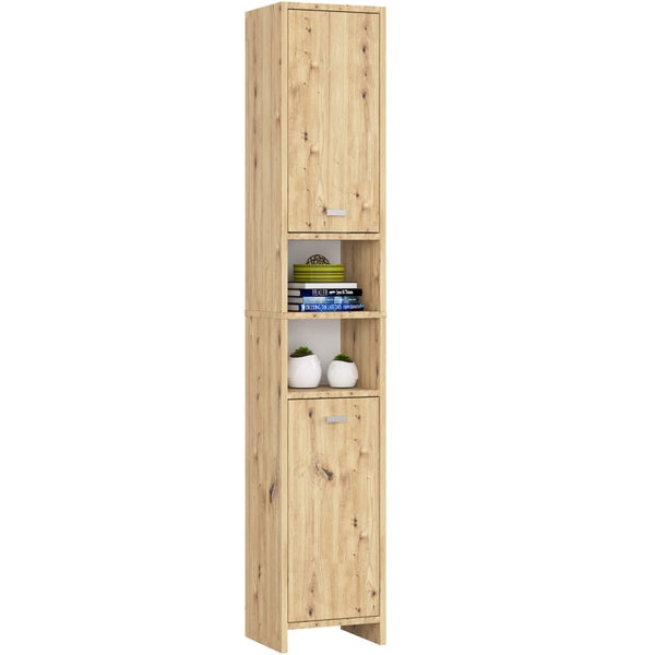 Hochschrank mit zwei Türen und offenem Regal