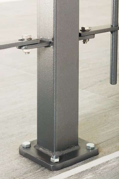 Geländerpfosten Zwischenverbindung für Geländer 1m zum Aufschrauben 5 x 5 cm - pulverbeschichtet anthrazit