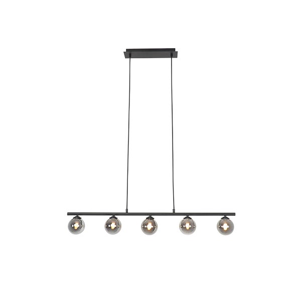 Pendelleuchte mit fünf Glaskugeln