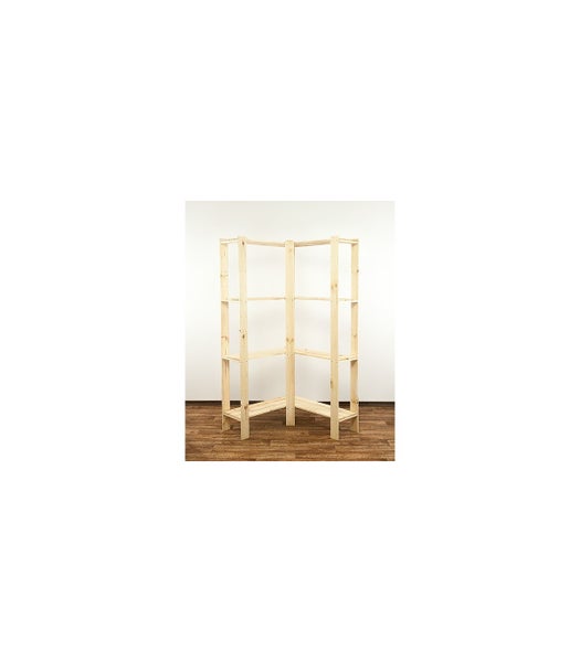 PROREGAL Eckregal Woodland HxBxT 166,4 x 85 x 30 cm Fachlast 120 kg 4 Fachboden Kiefernholz Natur