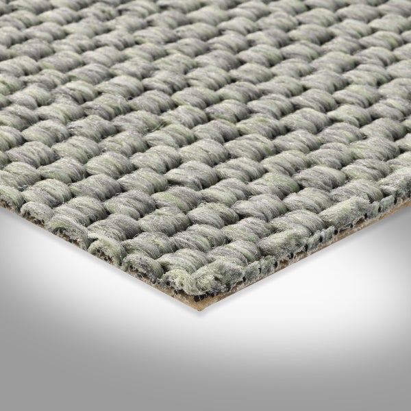 Sisal Teppichboden grün mit Vliesrücken Auslegware mit Flachgewebe Struktur 400 cm Breite (Meterware)