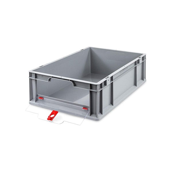 PROREGAL SparSet 10x Eurobox NextGen Insight Cover HxBxT 17 x 40 x 60 34 Liter Niedrig/Rot Eurobehälter Transportbox