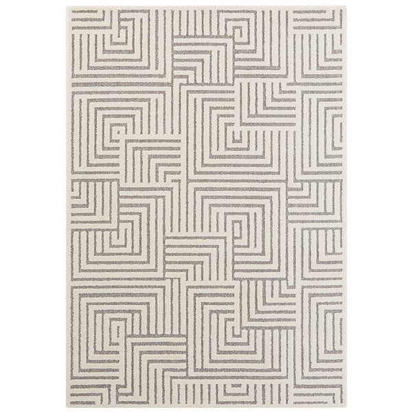 Kurzflor Teppich Manipu Creme Grau - 160x230x1,4cm