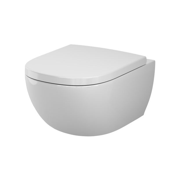 Hängendes Wand-WC aus Keramik mit passendem WC-Sitz