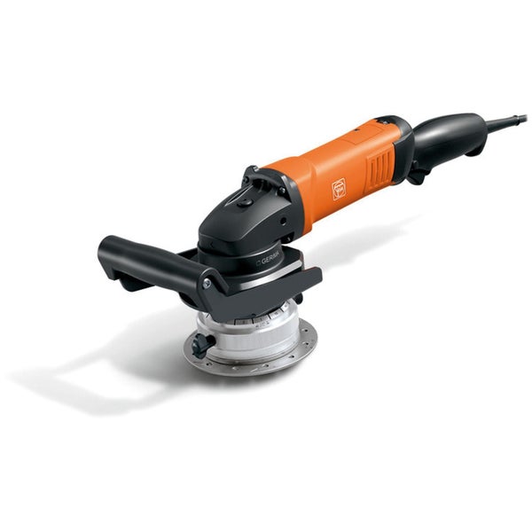 Fein Kantenfräsmaschine für Metall mit ergonomischem Handgriff, Fräskopf und Netzkabel.