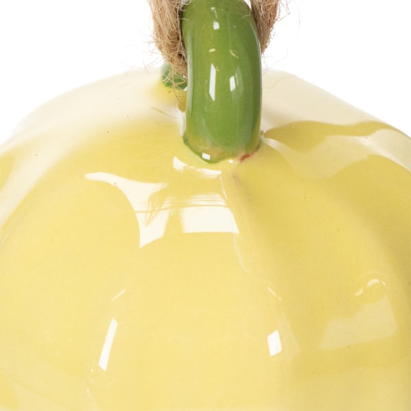 Dekorativer Kürbis aus Keramik mit Aufhängung