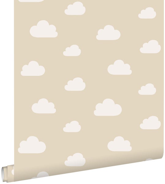 ESTAhome Tapete kleine Wolken Beige - 0.53 x 10.05 m - 139559