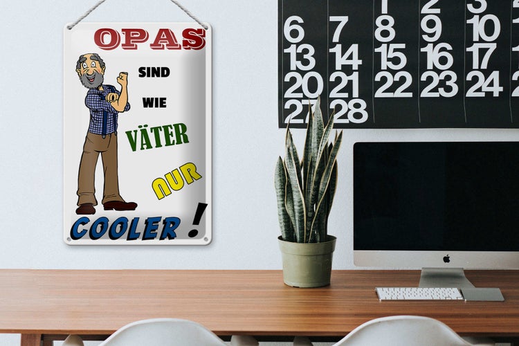 Blechschild Spruch 20x30cm Opas sind wie Väter nur cooler