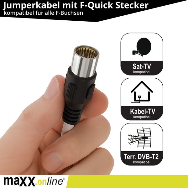 Jumperkabel mit F-Quick Stecker in der Hand