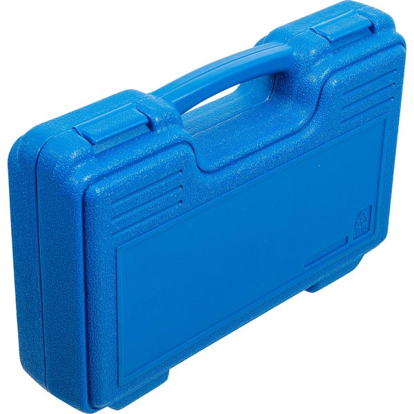 Blaue Werkzeugkiste aus Kunststoff mit Tragegriff