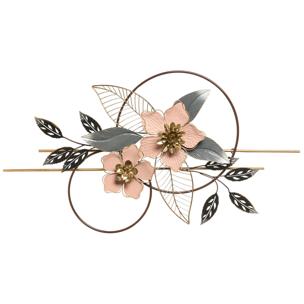 Dekorative Metallwanddekoration mit Blumen und Blättern