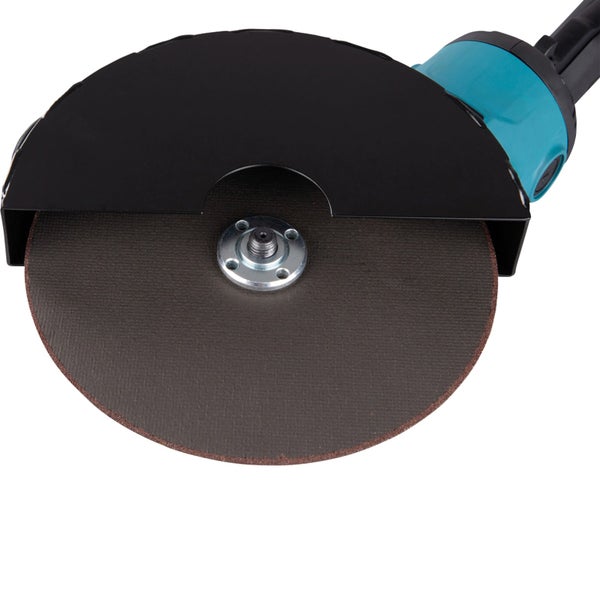 Winkelschleifer mit Schutzvorrichtung und Schleifscheibe