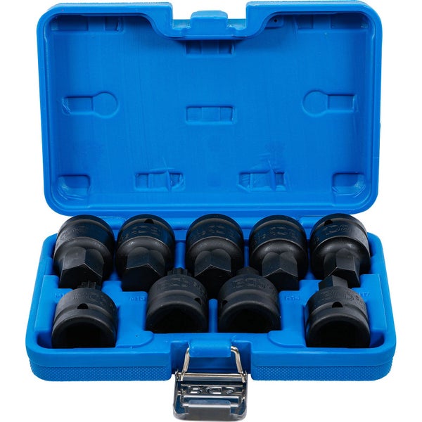 BGS Kraft-Bit-Einsatz-Satz Antrieb Innenvierkant 20 mm (3/4) Innensechskant, Innenvielzahn (für XZN) 9tlg. - 5054