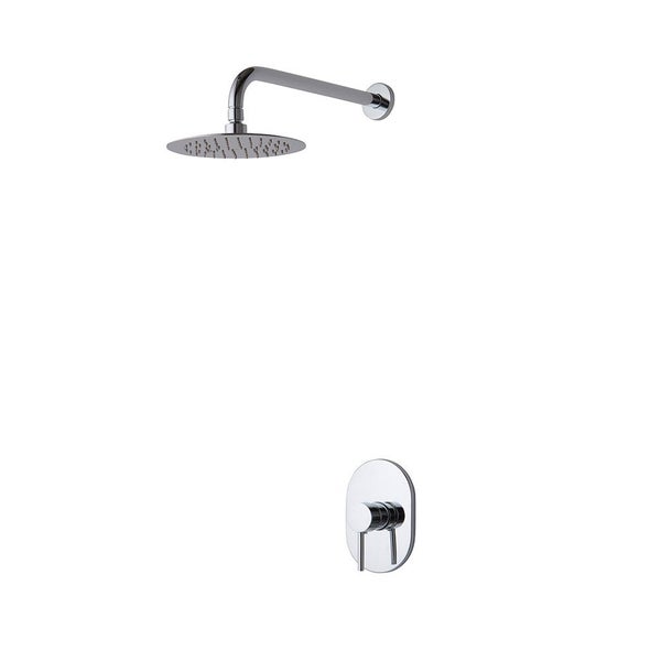 Brausekopf mit Arm und Einhebelmischer für die Dusche