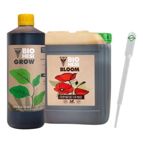 Hesi 2-Teiliges Organisches Dünger Set XL – 5L Bio Bloom & 1L Bio Grow mit Pipette | Natürliche, Nachhaltige Pflanzenpflege für Innen, Freiland & Gewächshaus | Umweltfreundlich & Vielseitig