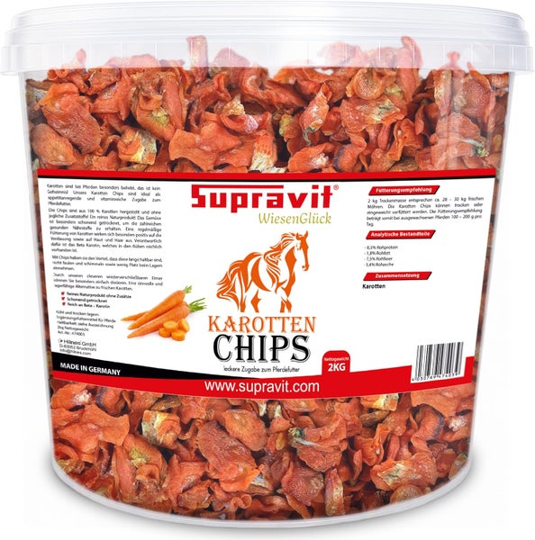 Supravit Karottenchips für Pferde im 2kg Eimer