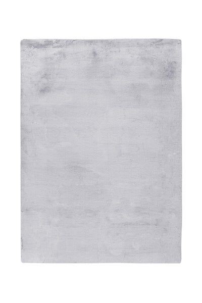 Hochflor Teppich Radiantique Grau / Weiß 35 mm Uni, Modern 120 x 170 cm