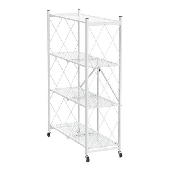 BERLINLODGE KLAP klappbares Regal 4 Fachbäden Belastbarkeit 200 kg HxBxT 127 x 72 x 34 cm Weiß Klappregal