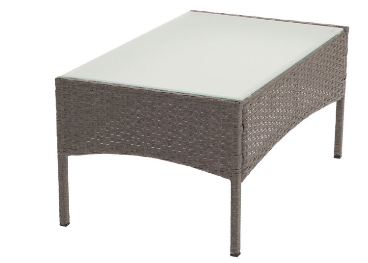 Gartentisch mit Glasplatte und Rattanoptik