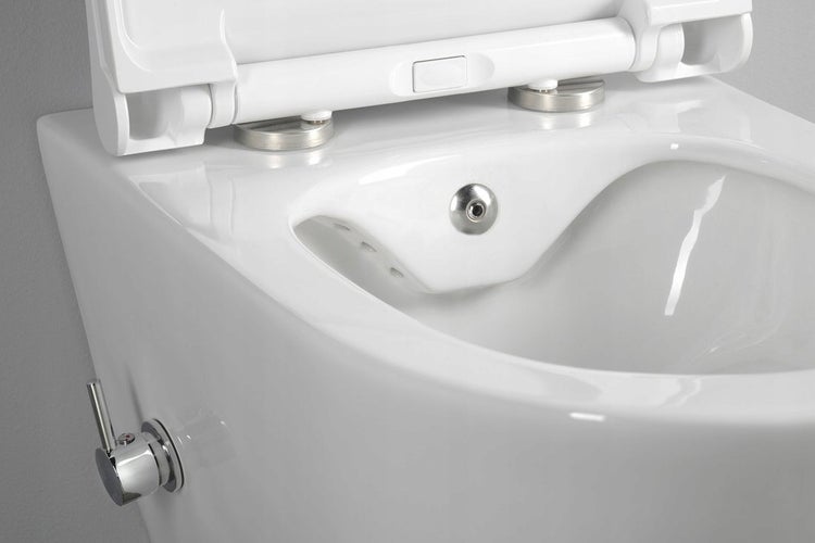 AQUAWASH Duschwc Dusch Wand WC komplett Spülrandlos mit UP-Spülkasten Grohe SLX Spülkasten Taharet mit Soft Close Wc Sitz