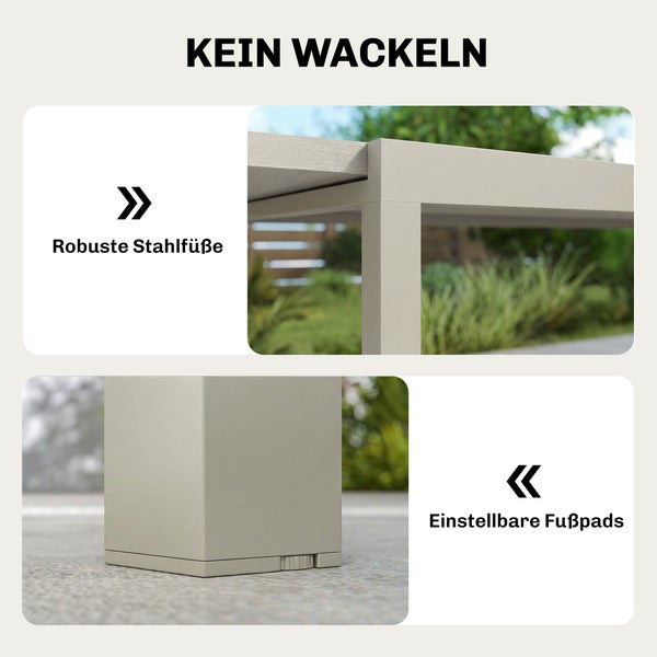 Montage eines Metallrahmens im Freien. Tipps für Riemenscheibe, Schmieröl und Justierung mit Inbusschlüssel.