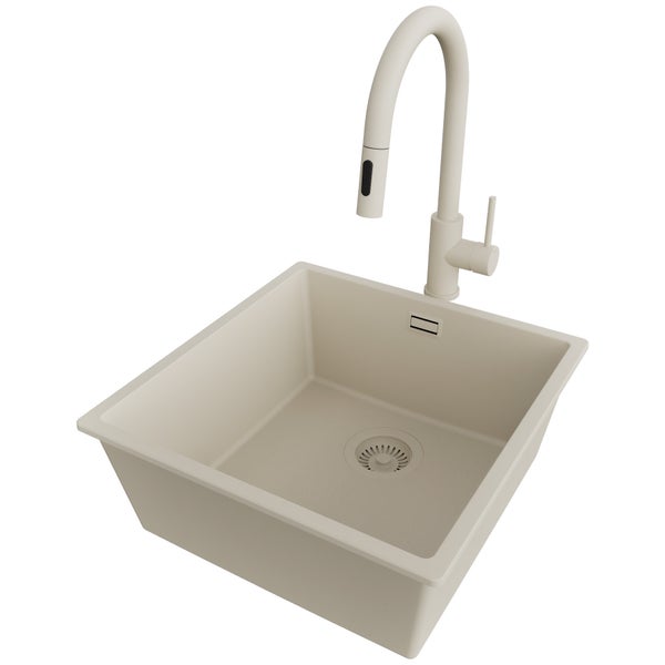 Spülbecken aus Granit mit Wasserhahn