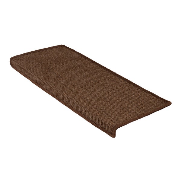 FLOORDIREKT Stufenmatte aus Sisal - Pure Nature - Umkettelt & Selbstklebend - Dunkelbraun - 23,5 x 65 cm - Rechteckig
