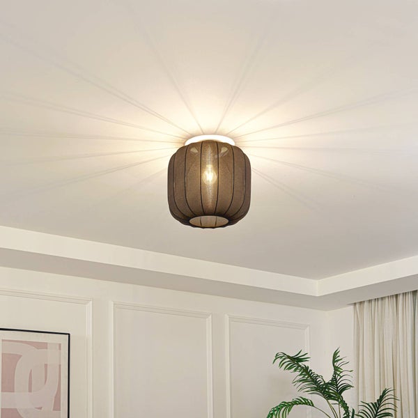 Lindby Deckenlampe Helin (Skandinavisch) in Schwarz aus Textil (1 flammig, E27) - Deckenleuchte Lampe Wohnzimmerleuchte
