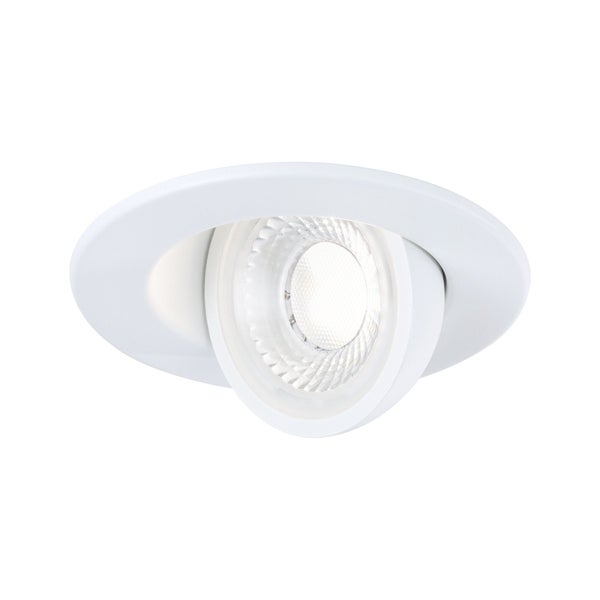 Schwenkbarer LED-Einbaustrahler in runder Form, weiß.