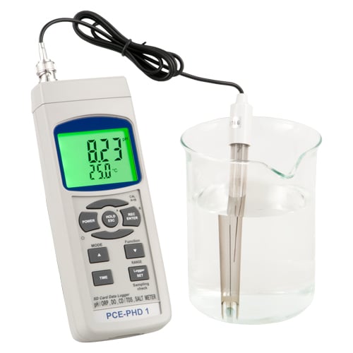 PCE pH-Meter PCE-PHD 1Redox- Wasseranalysegerät Leitfähigkeit- Salz- Sauerstoff- und Temperaturmessgerät
