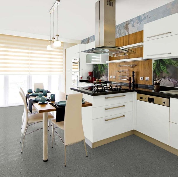 PVC Bodenbelag Meterware Terrazzo Optik Vinylboden Meterware Steinoptik 300 cm breit (Meterware)