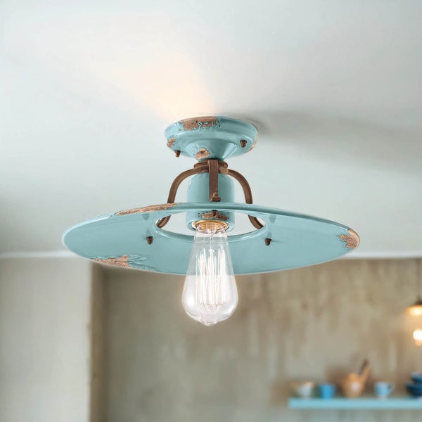 Deckenleuchte im Retrodesign mit sichtbarer Glühbirne