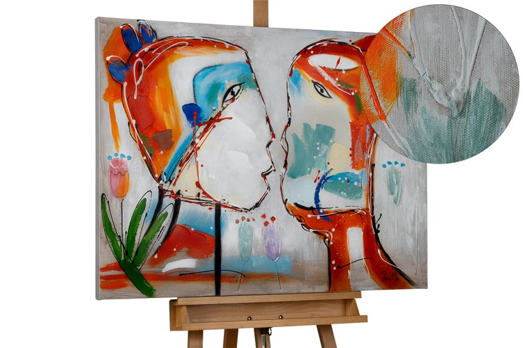 Handgemaltes Gemälde Acrylfarbe 100x75cm Rot