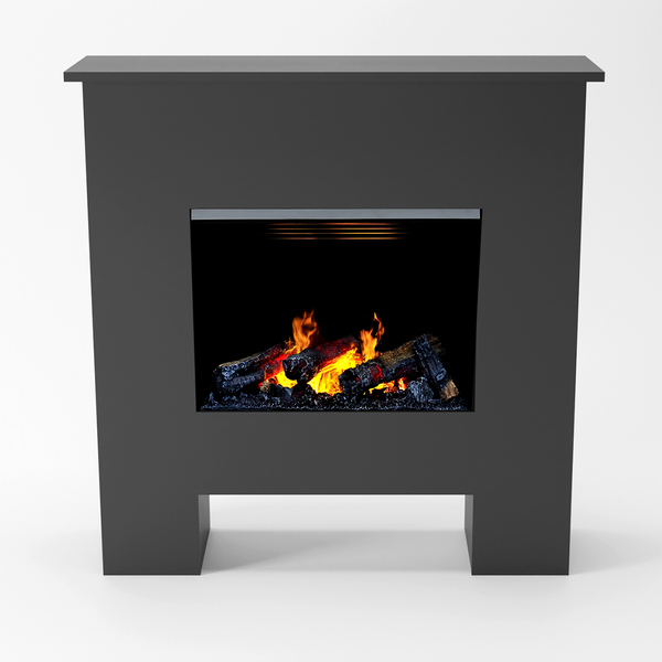 GLOW FIRE Elektrokamin 'Poseidon Opti Myst' | Wasserdampf Kamin mit Heizung inkl. Holz in schwarz als Standkamin| HxBxT: 102x97x23 cm