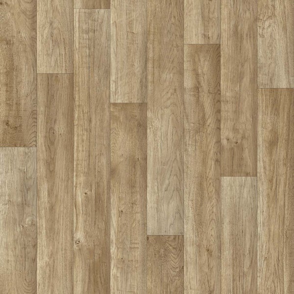 PVC Bodenbelag Meterware Holzoptik braun CV Belag in Eichenoptik 300 cm breit (Meterware)