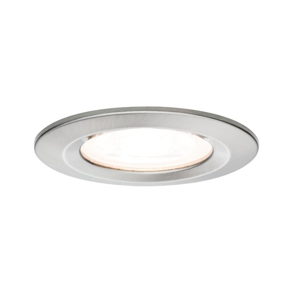 LED Einbauleuchte 3-Step-Dim Nova Basisset starr IP44 rund 78mm GU10 3x6,5W 3x460lm 230V dimmbar 2700K Eisen gebürstet