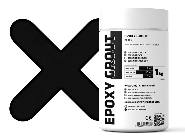 Epoxidharzmörtel zum Füllen von Fugen  - Schwarz -  1Kg