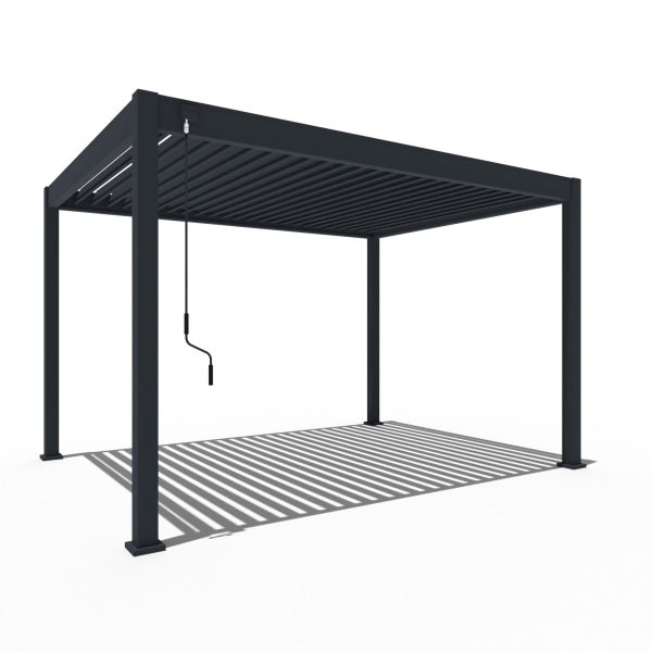 Weide Classic Alu-Stahl Pavillon 3 x 4 M Anthrazit Pergola Freistehend mit Pfostenstärke 11,6 cm x 11,6 cm