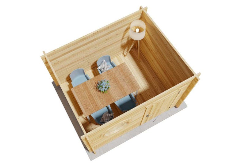 Alpholz Gartenhaus Maria-Rondo A aus Massiv-holz, Gerätehaus mit 44 mm Wandstärke, Garten Holzhaus mit Imprägnierung (pinie), Geräteschuppen Größe: 300 x 250 cm, Pultdach