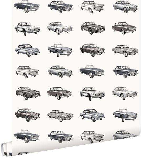 ESTAhome Tapete Oldtimer Schwarz - 53 cm x 10.05 m - 138733