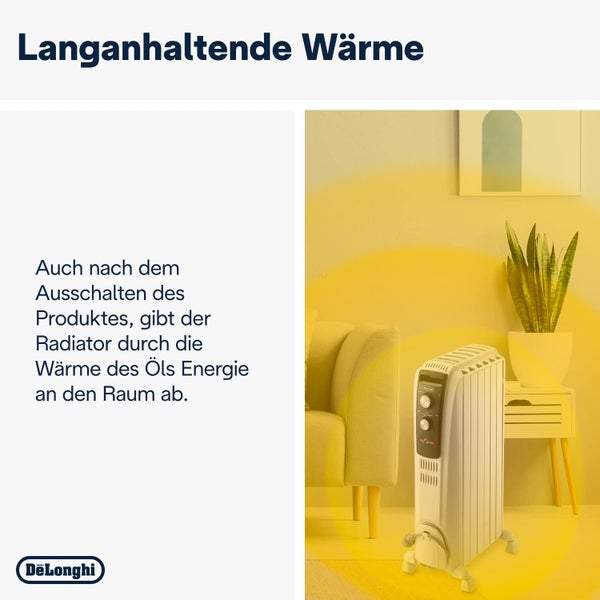 De’Longhi Dragon 4 TRD4 0615 DeLonghi TRD04-0615 Öl-Heizkörper, 6 Elemente, Edelstahl, weiß