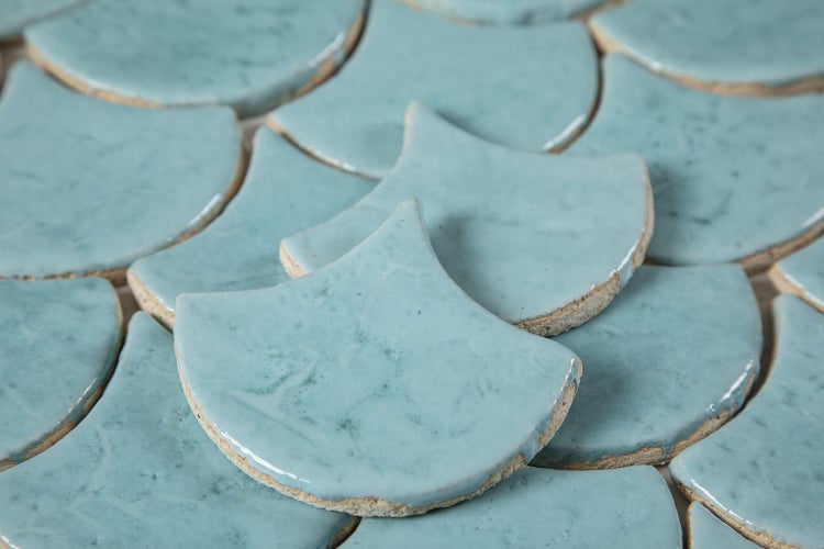 Mosaikfliesen in Fächerform