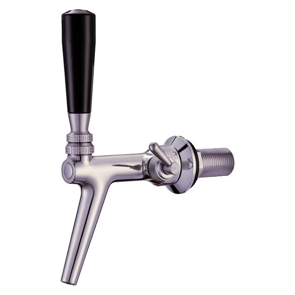Zapfhahn, Kompensatorhahn, Bierzapfhahn, Schankhahn aus Chromnickelstahl mit Edelstahl Kompensator, Poliert, 55 mm