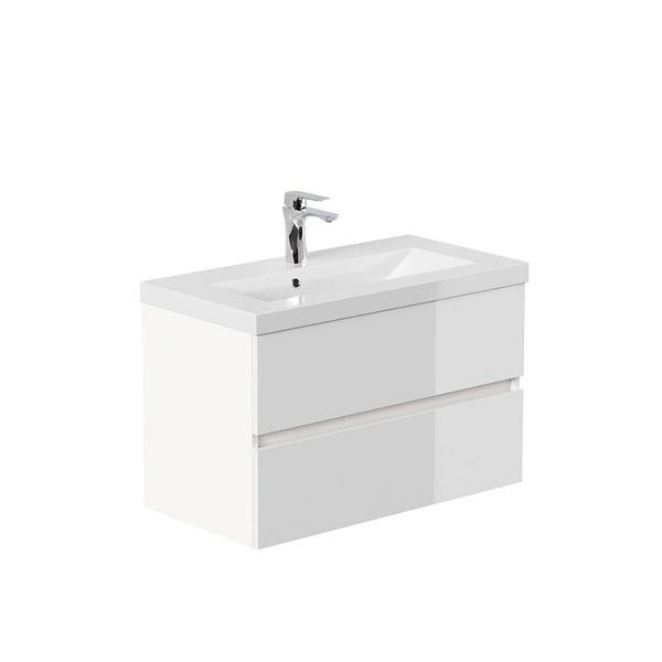 Home Deluxe - Badmöbel - Set - WANGEROOGE BIG Deluxe – Größe: S, Farbe: Weiß, Breite Waschbecken: ca. 80 cm I Badezimmermöbel Waschtisch Waschbecken